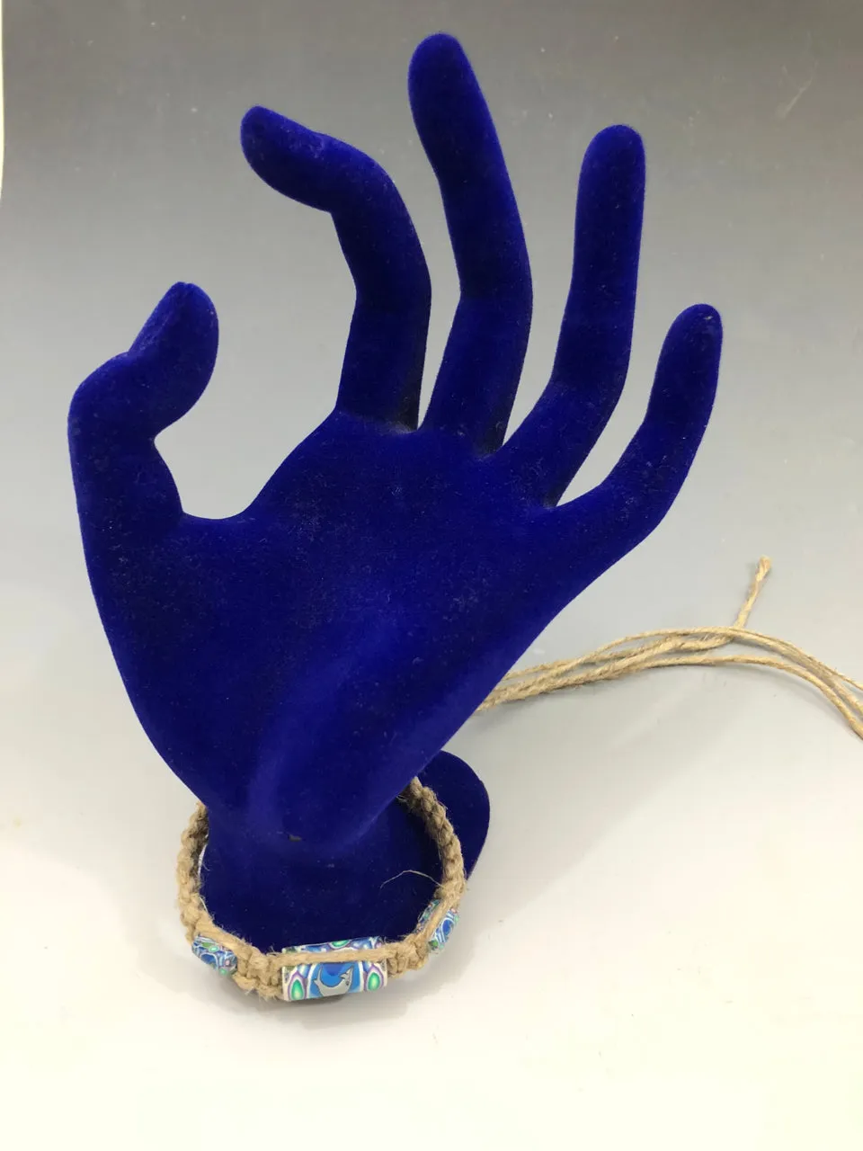 90s Hemp & Clay Bracelet (Dolphin Design)