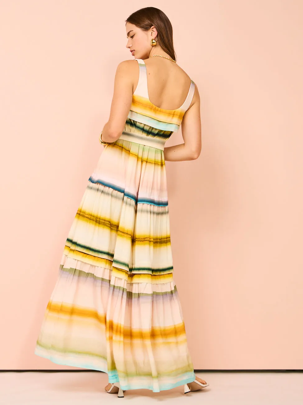 Acler Lomond Maxi Dress in Watercolour Stripe