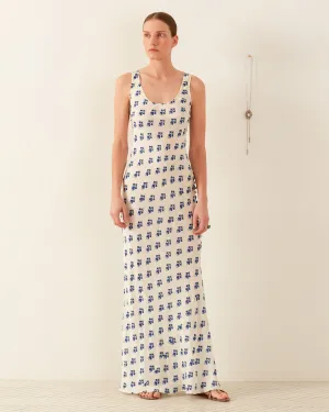 Adele Indigo Bhutti Silk Dress