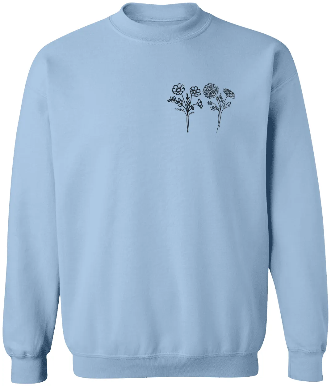 Birth Month Flower Crewneck  Sweatshirt