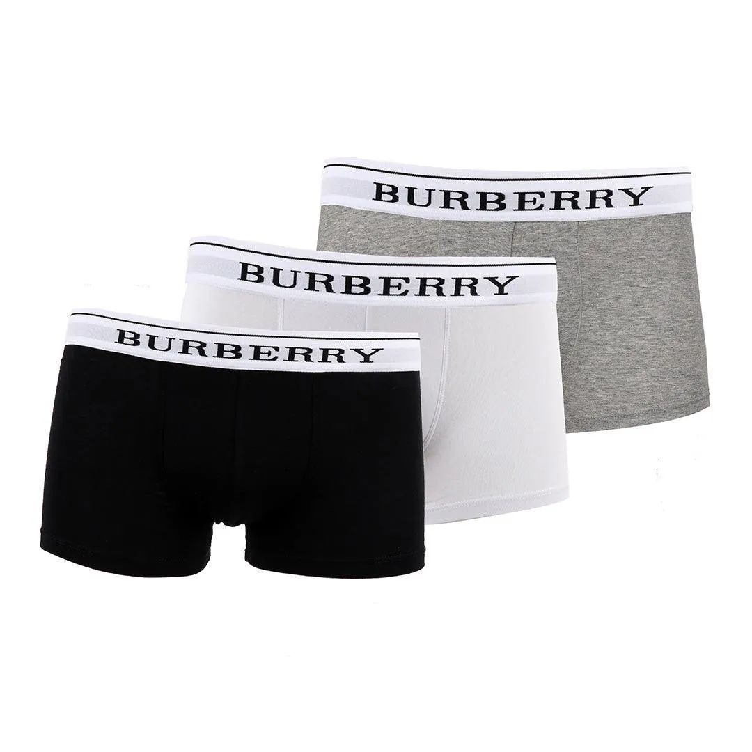 Burberry Crested Design 3 IN 1 Pack Black White and Grey Boxers