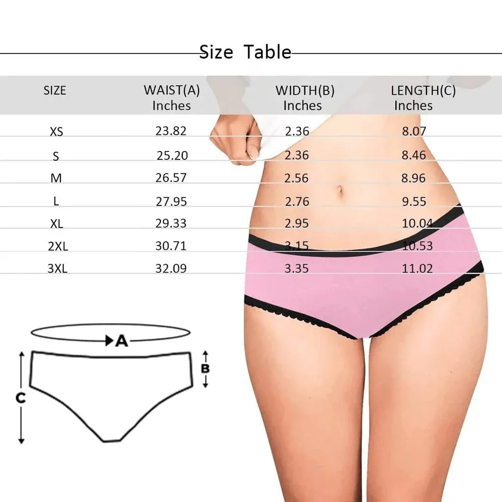 Custom Boyfriend Face&Name Underwear for Women Heart  Personalized Women's Lingerie Panties Classic Thongs