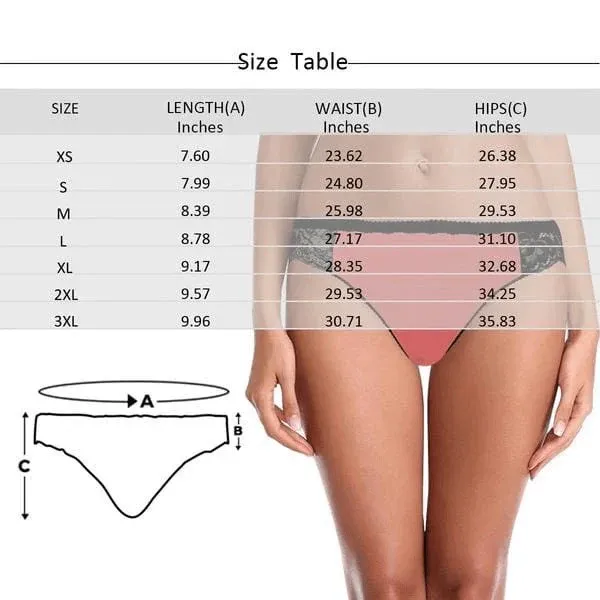 Custom Boyfriend Face&Name Underwear for Women Heart  Personalized Women's Lingerie Panties Classic Thongs