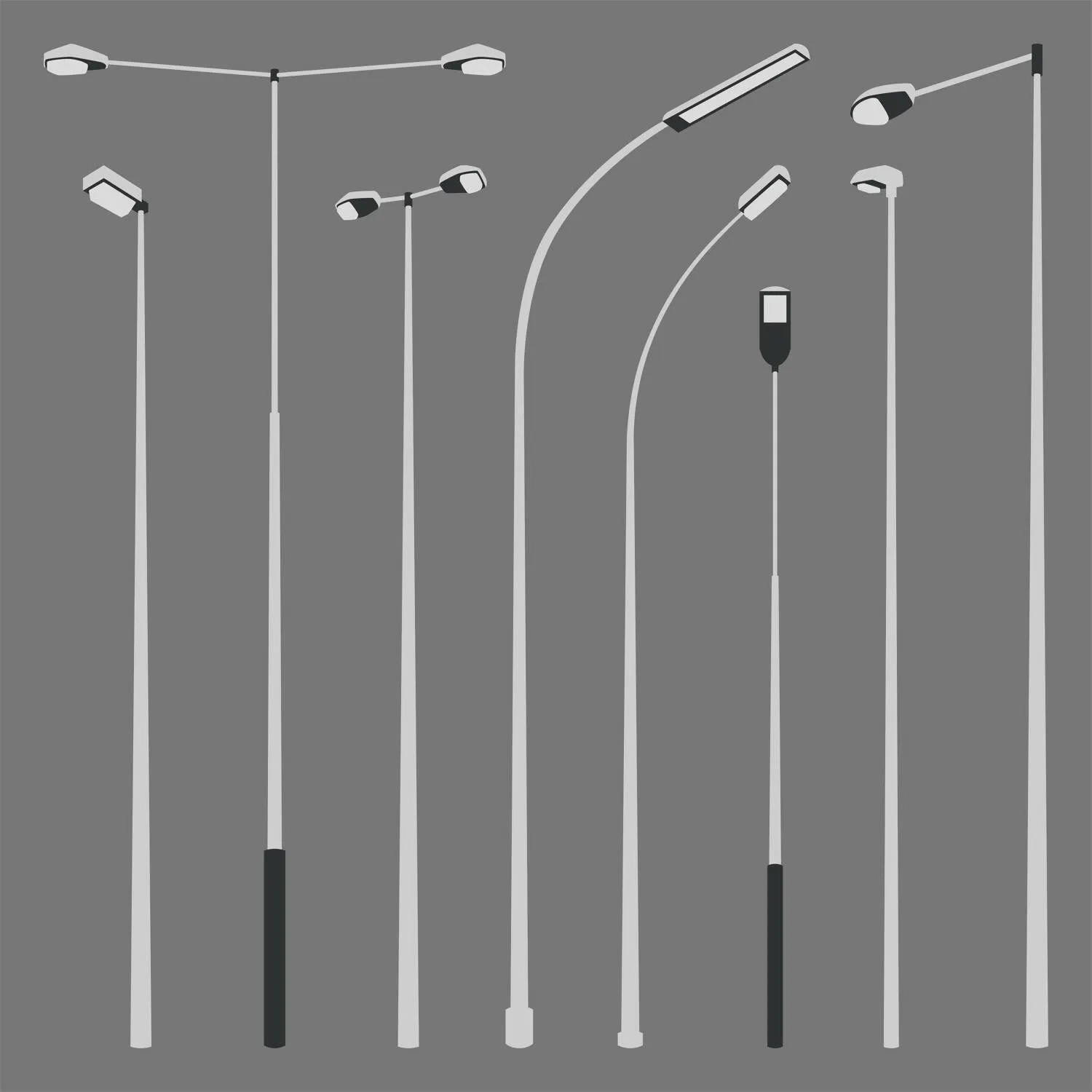 Flat Vector Roadway Lights