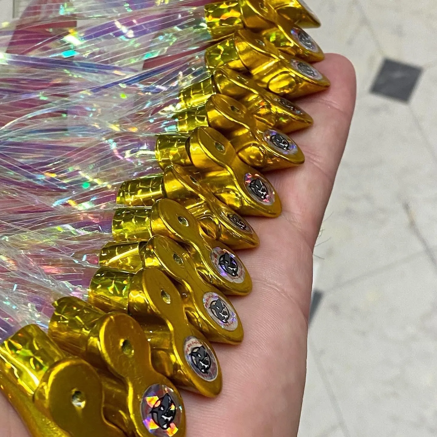 Gold heads pearl mylar