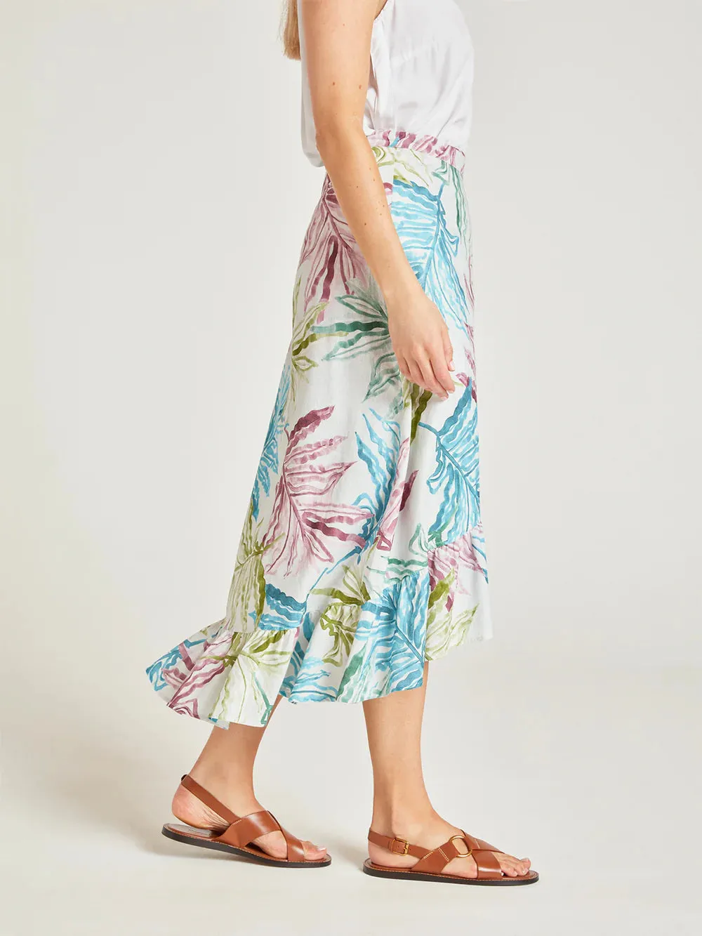 Hemp/ Organic Cotton Leaf Print Hemp Skirt