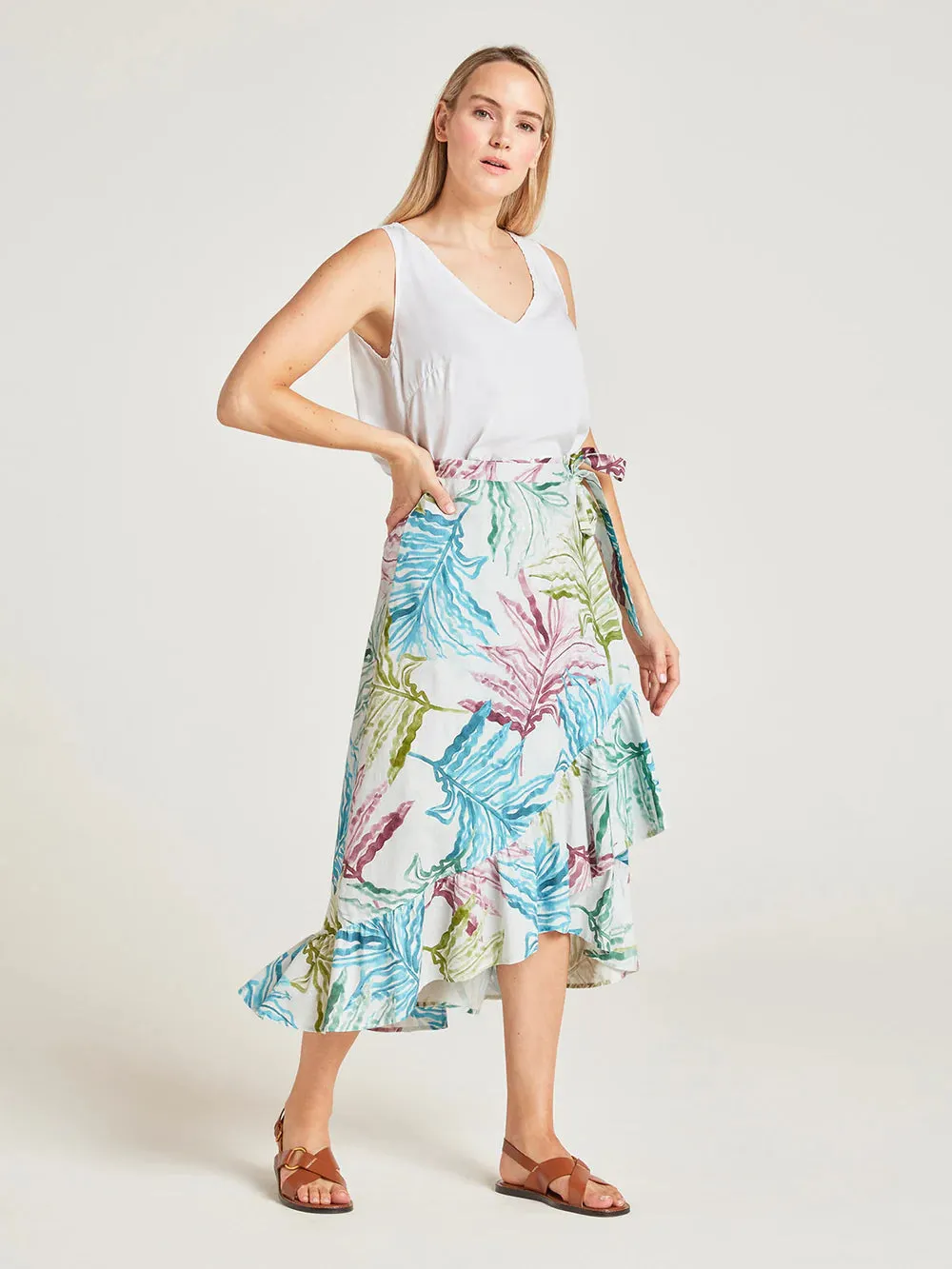 Hemp/ Organic Cotton Leaf Print Hemp Skirt