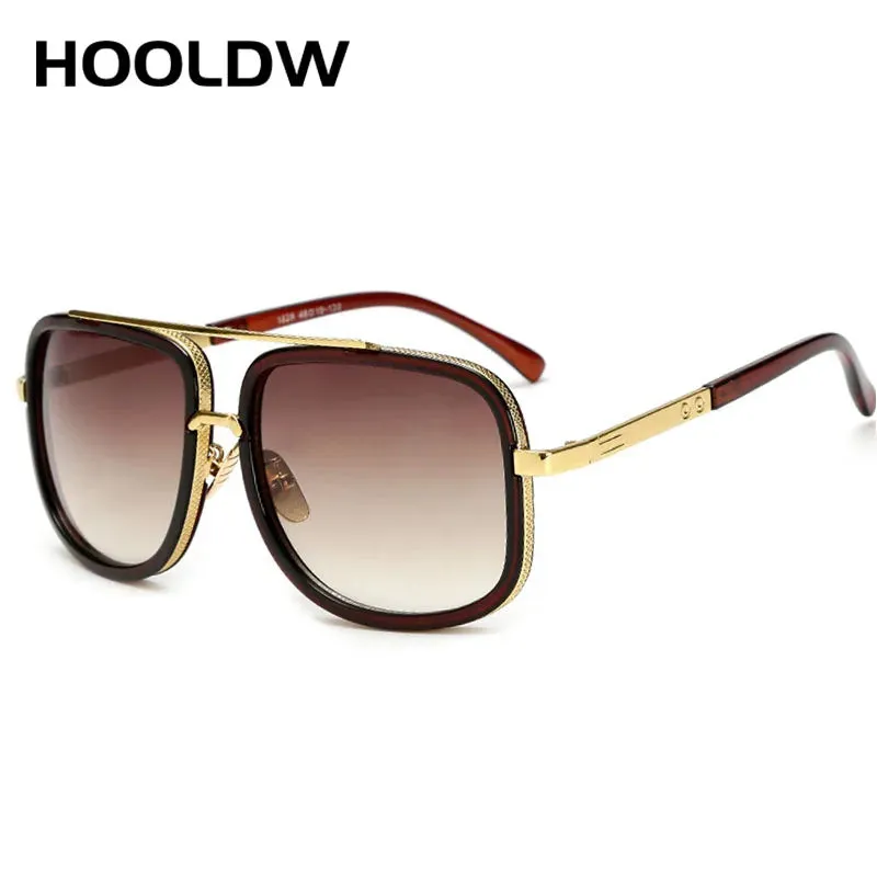 HOOLDW Men Oversized Sunglasses Men Women Luxury Brand Design Square Polarized Sun Glasses Male Driving Goggle Eyewear UV400