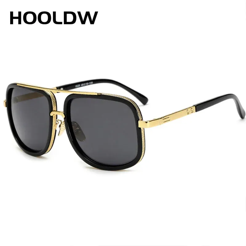 HOOLDW Men Oversized Sunglasses Men Women Luxury Brand Design Square Polarized Sun Glasses Male Driving Goggle Eyewear UV400