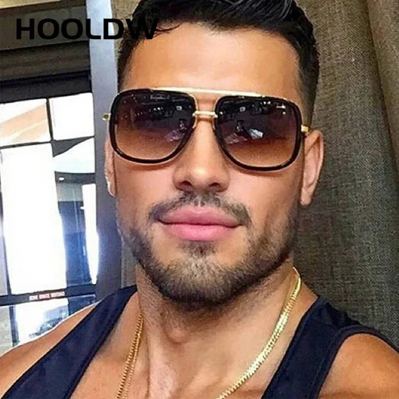 HOOLDW Men Oversized Sunglasses Men Women Luxury Brand Design Square Polarized Sun Glasses Male Driving Goggle Eyewear UV400