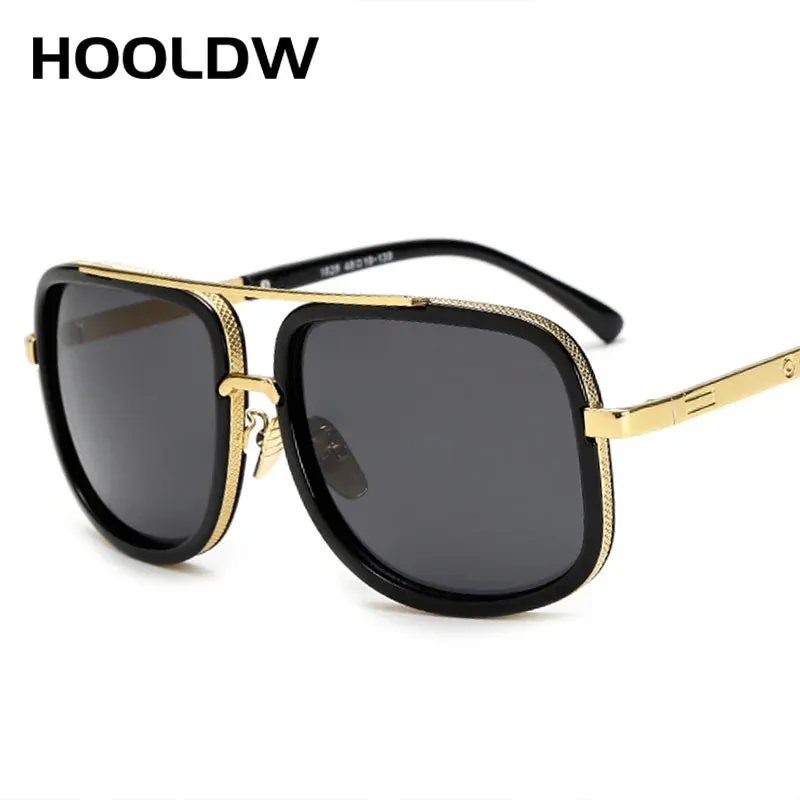 HOOLDW Men Oversized Sunglasses Men Women Luxury Brand Design Square Polarized Sun Glasses Male Driving Goggle Eyewear UV400