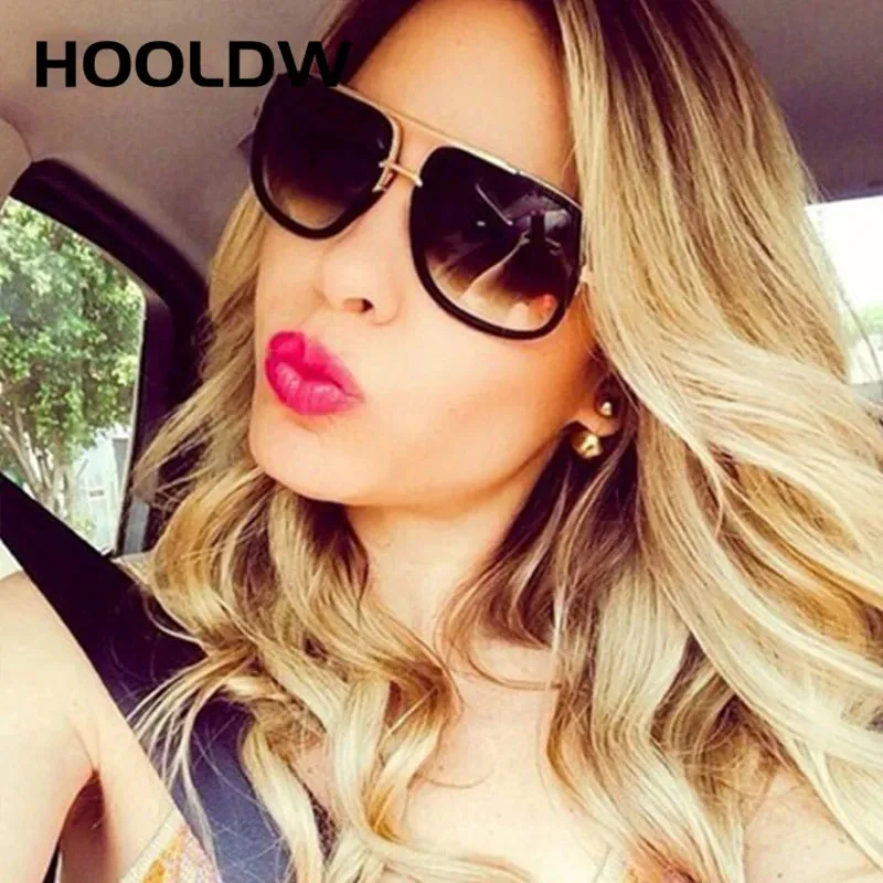HOOLDW Men Oversized Sunglasses Men Women Luxury Brand Design Square Polarized Sun Glasses Male Driving Goggle Eyewear UV400
