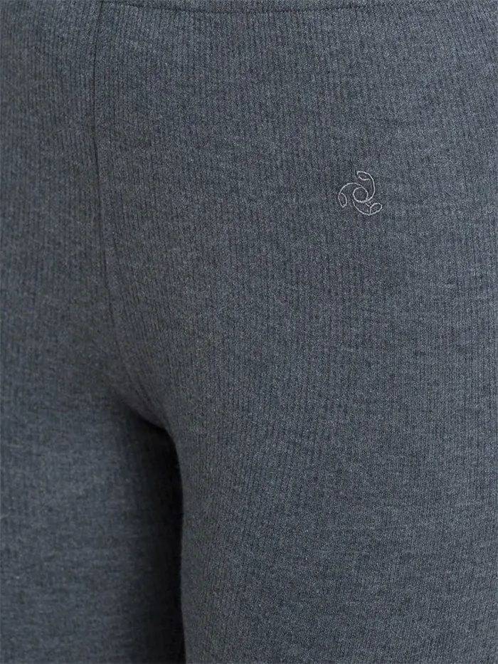 Ladies Charcoal Melange Thermal Leggings