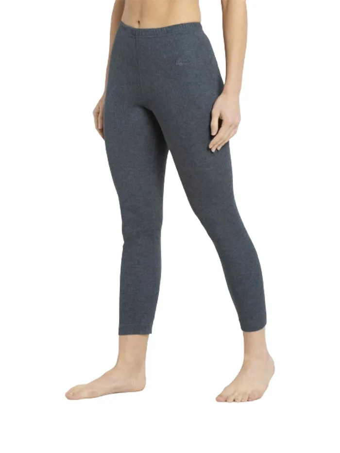 Ladies Charcoal Melange Thermal Leggings