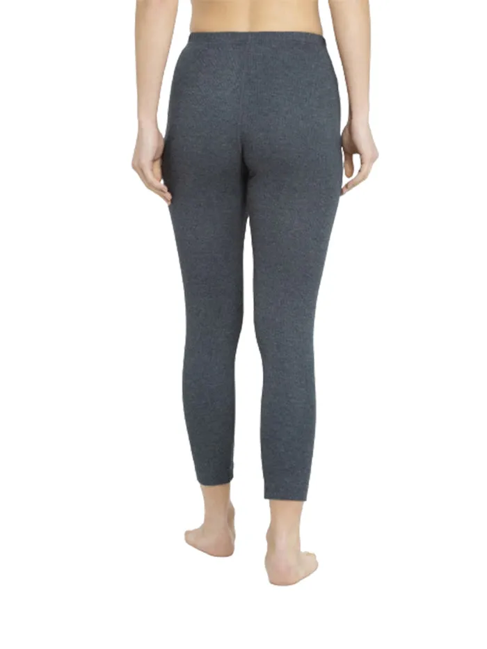 Ladies Charcoal Melange Thermal Leggings