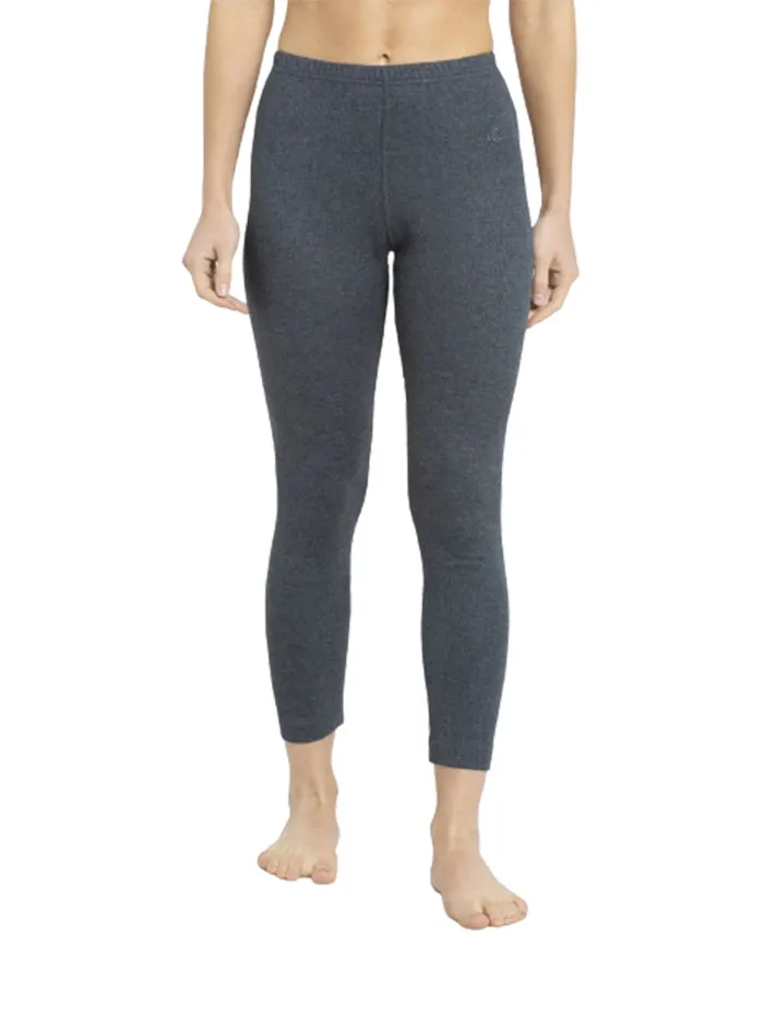 Ladies Charcoal Melange Thermal Leggings