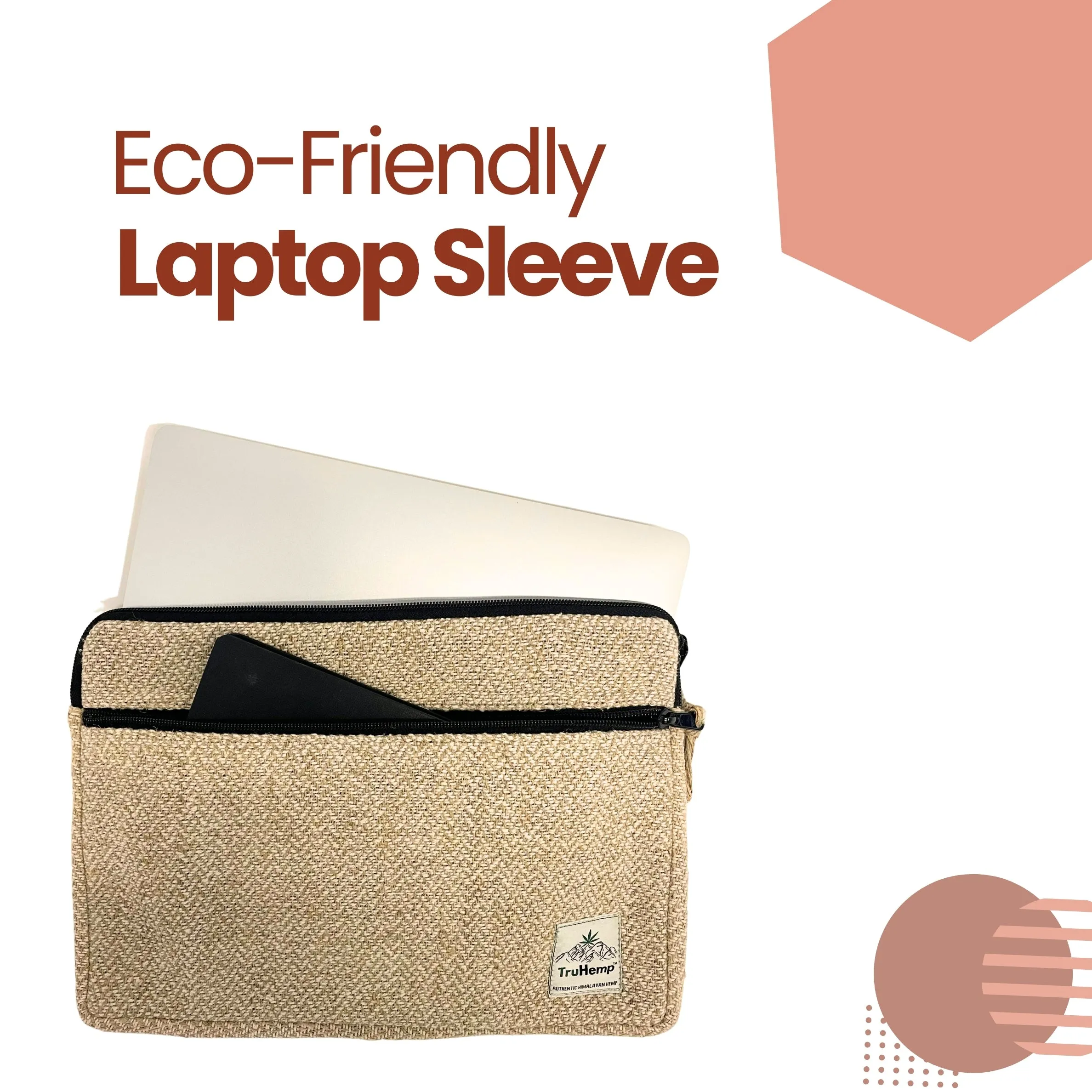 Linear Hemp Laptop Sleeve - Natural Hemp
