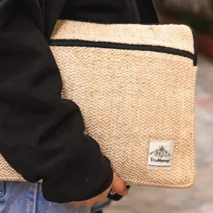 Linear Hemp Laptop Sleeve - Natural Hemp