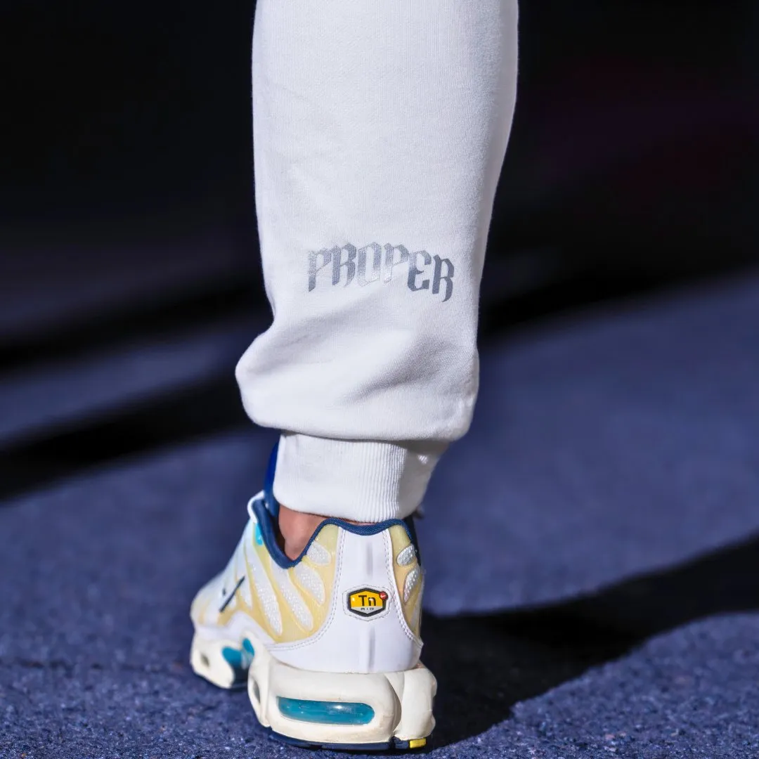 PROPER REFLECTIVE TRACKPANTS WHITE