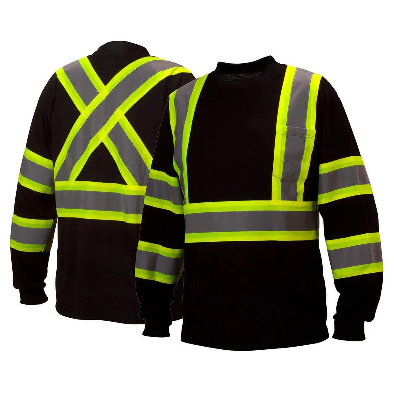 Pyramex RCLTS31 Type 0 Class 1 Black Hi-Vis Long Sleeve Safety T-Shirt