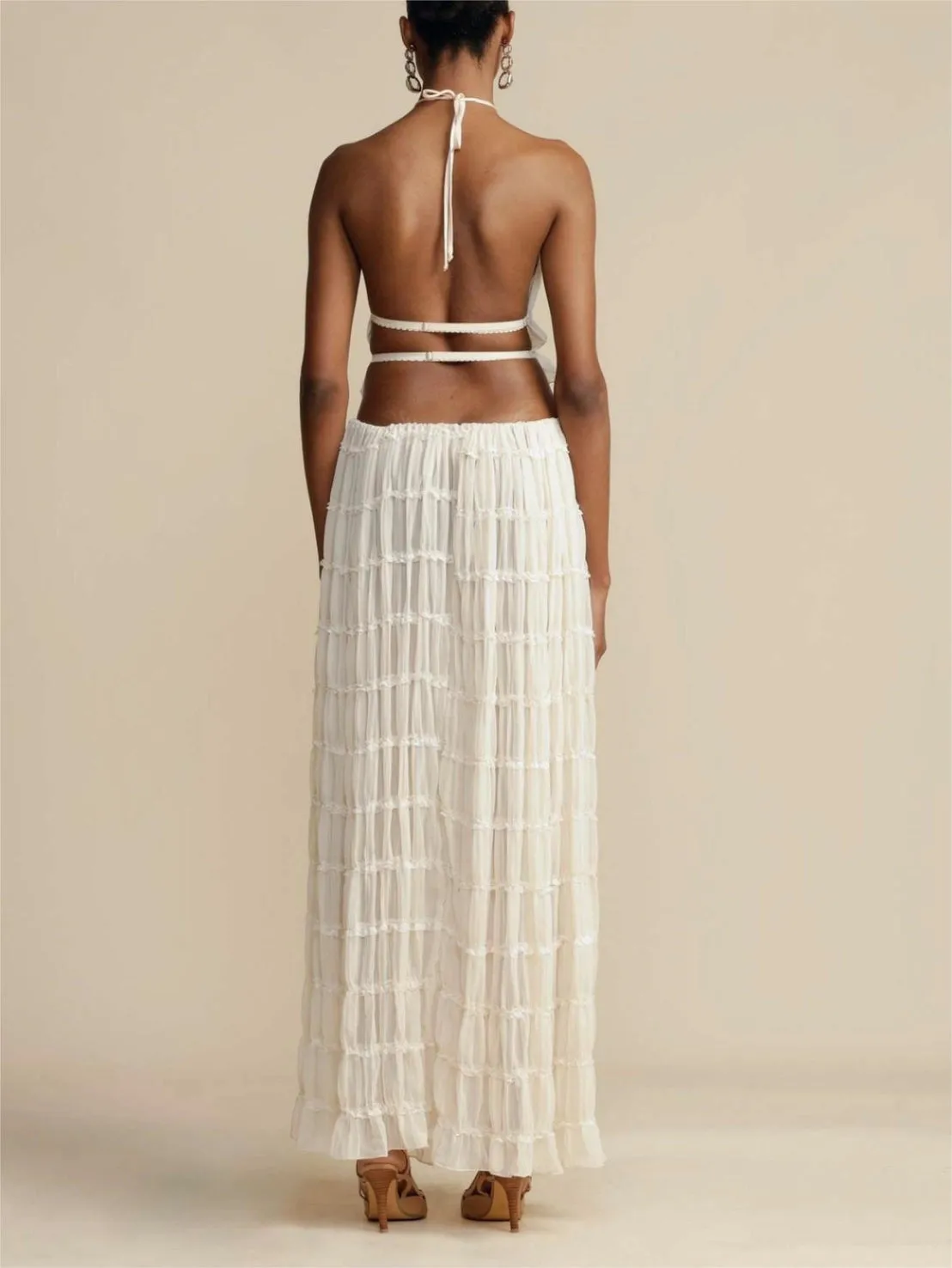 Roman Holiday Maxi Skirt White