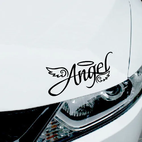 style: 40x17cm, Color: Black - Angel Wings Reflective Sticker