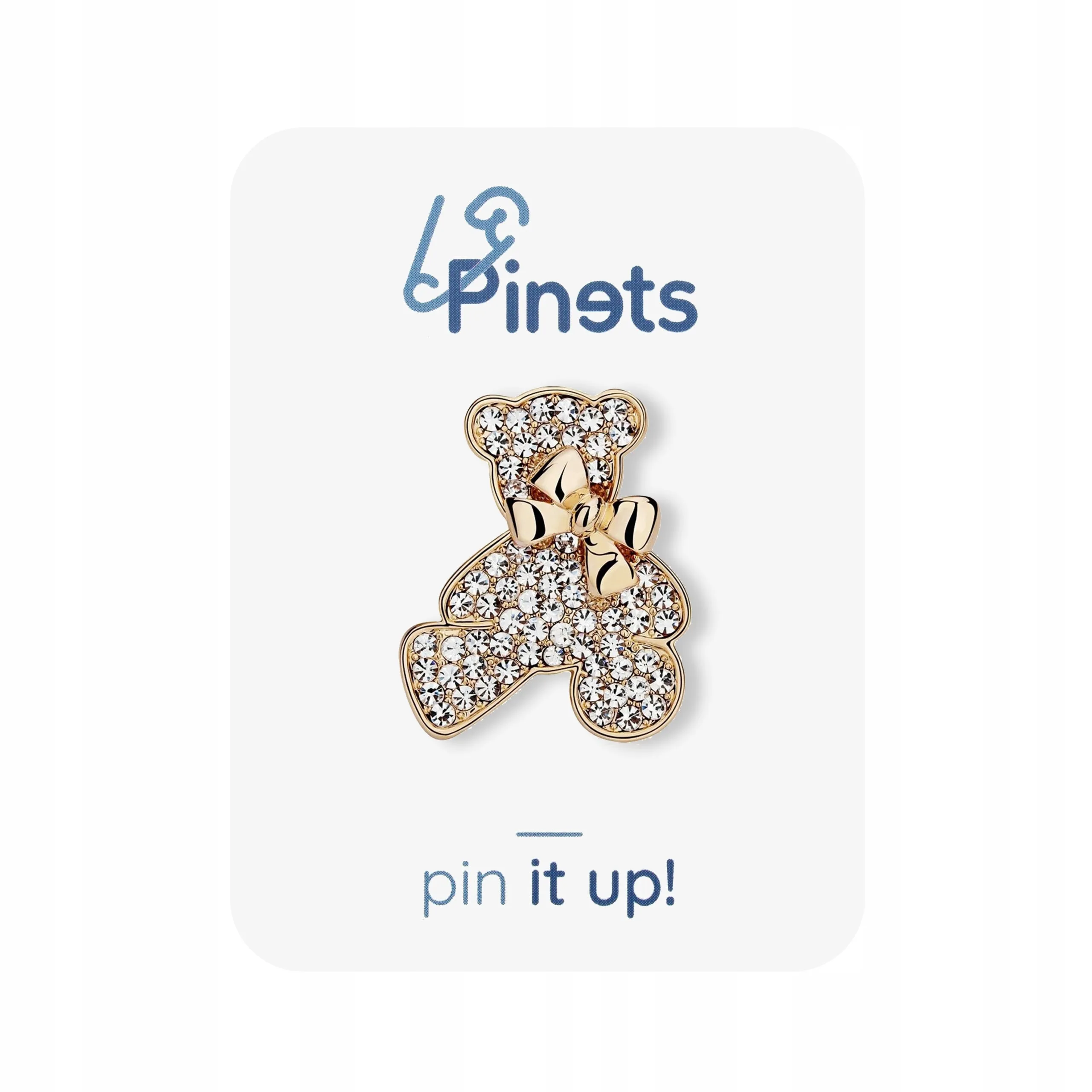 Teddy bear with a bow enamel pin