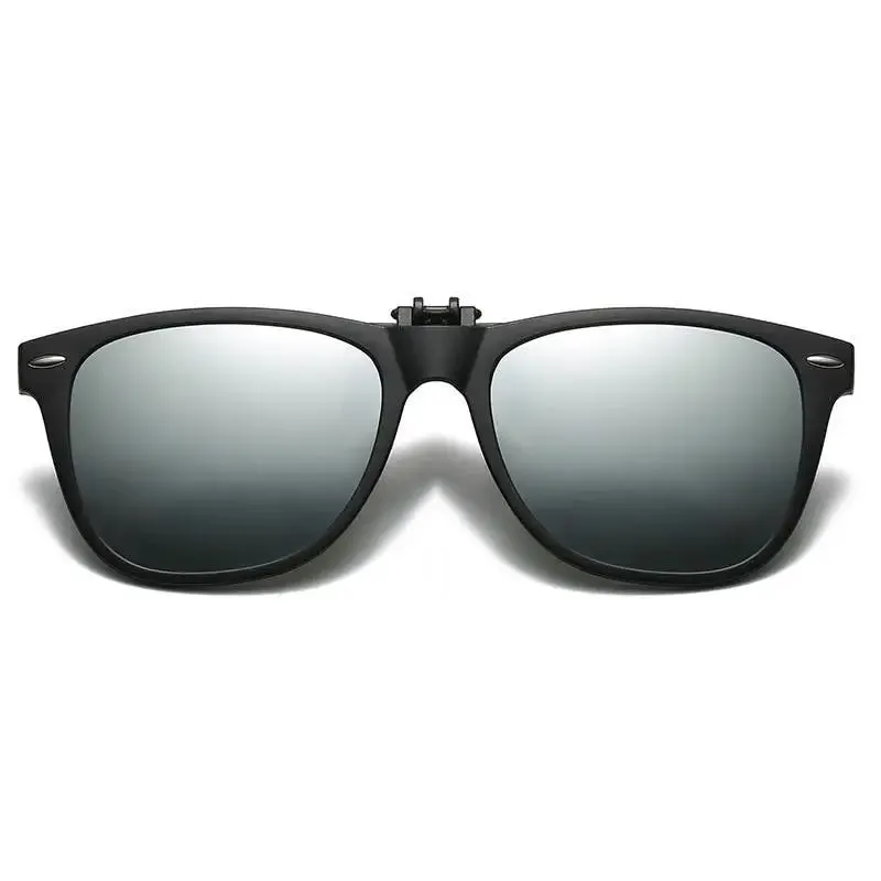 TR90 Polarized Clip On Men Sunglasses Ladies Flip Color Changing Sunglasses Night Vision Driving Glasses