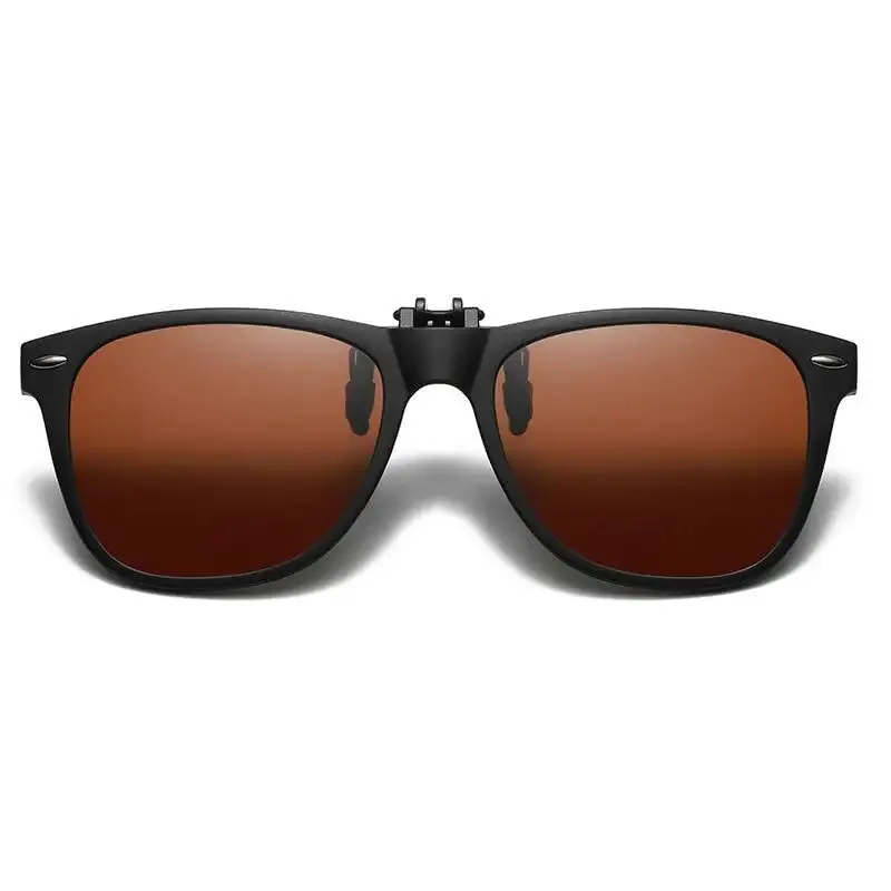TR90 Polarized Clip On Men Sunglasses Ladies Flip Color Changing Sunglasses Night Vision Driving Glasses