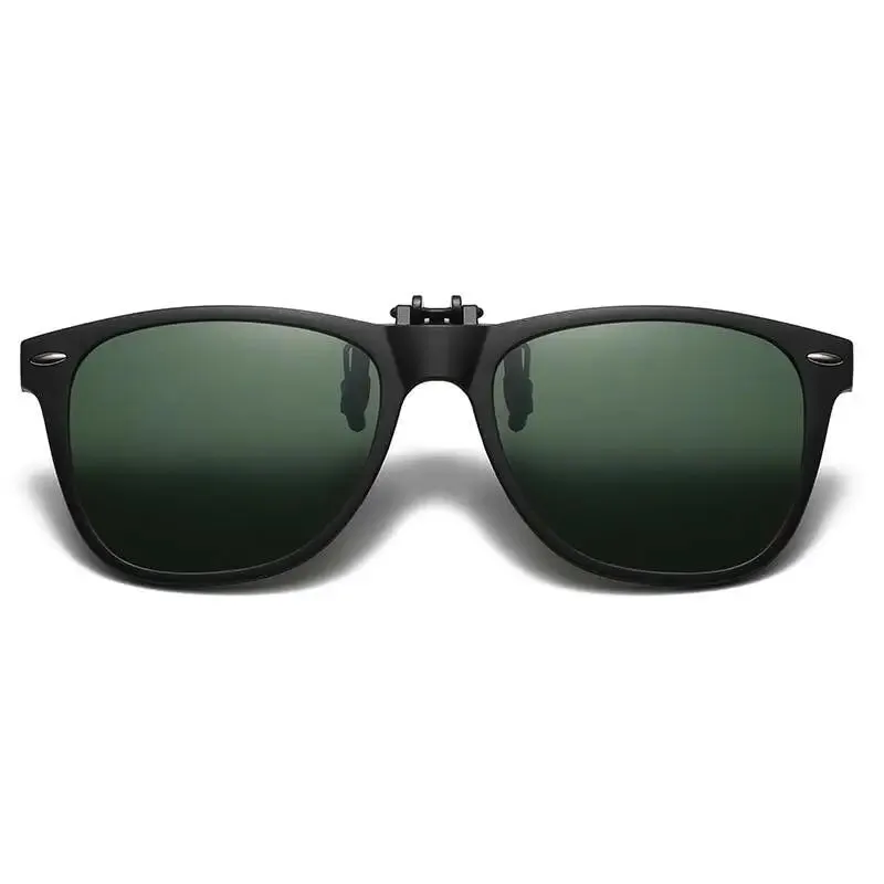 TR90 Polarized Clip On Men Sunglasses Ladies Flip Color Changing Sunglasses Night Vision Driving Glasses