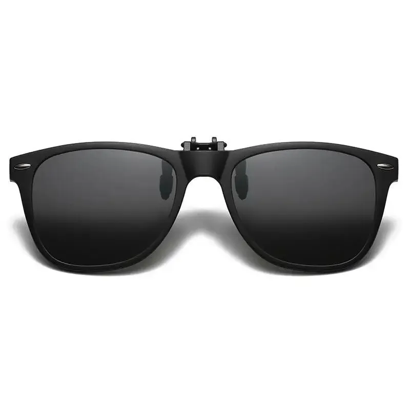 TR90 Polarized Clip On Men Sunglasses Ladies Flip Color Changing Sunglasses Night Vision Driving Glasses
