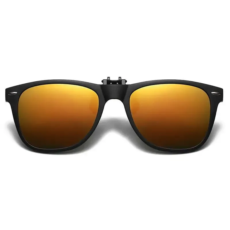 TR90 Polarized Clip On Men Sunglasses Ladies Flip Color Changing Sunglasses Night Vision Driving Glasses