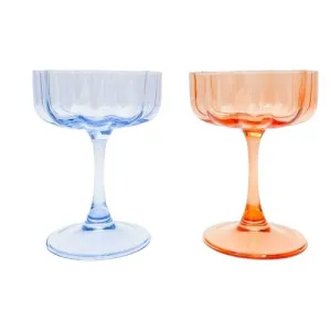 Urban | Willa Cocktail Glass Orange & Blue